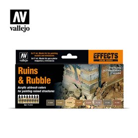 Vallejo MODEL AIR Zestaw farb RUINS AND RUBBLE - 8 farb x 17ml
