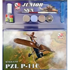 Big Model 1:72 PZL-P-11C - 142 Eskadra Skalski - JUNIOR SET - z farbami