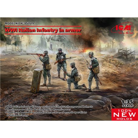 ICM35721 WWI Italian Infantry in armor (100% new molds)