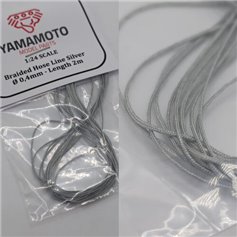 Yamamoto YMPTUN64 Wężyk pleciony BRAIDED HOSE LINE - SILVER - 0.4mm x 2m