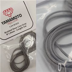 Yamamoto 1:24 BRAIDED HOSE LINE SILVER / GRAY - 1.0mm - 2m 