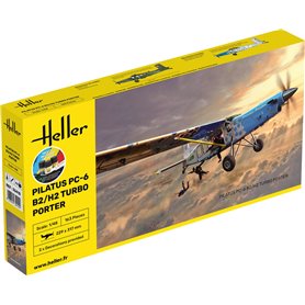 Heller 1:48 Pilatus PC-6 B2/H2 Turbo Porter - STARTER SET - w/paints