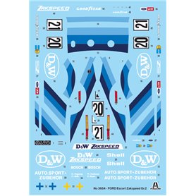 Italeri 1:24 Ford Escort ZAKSPEED Gr. 2 - NEW PARTS - SUPER DECAL SHEET