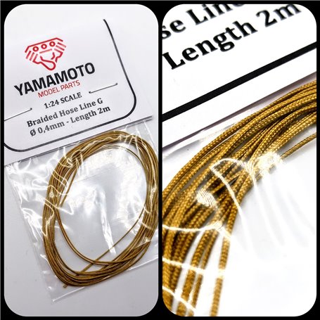 Yamamoto 1:24 BRAIDED HOSE LINE GOLD - 0.4mm x 2m