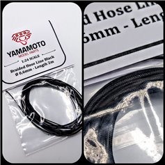 Yamamoto YMPTUN75 Wężyk pleciony BRAIDED HOSE LINE - BLACK - 0.6mm x 2m