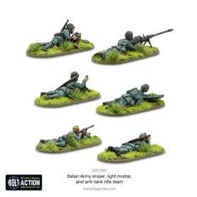 Bolt Action ITALIAN ARMY SNIPER, LIGHT MORTAR AND ANTI-TANK RIFLE TEAM