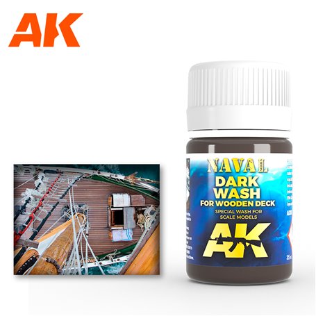 AK Interactive AK301 WASH Dark Wash For Wood Decks - 35ml