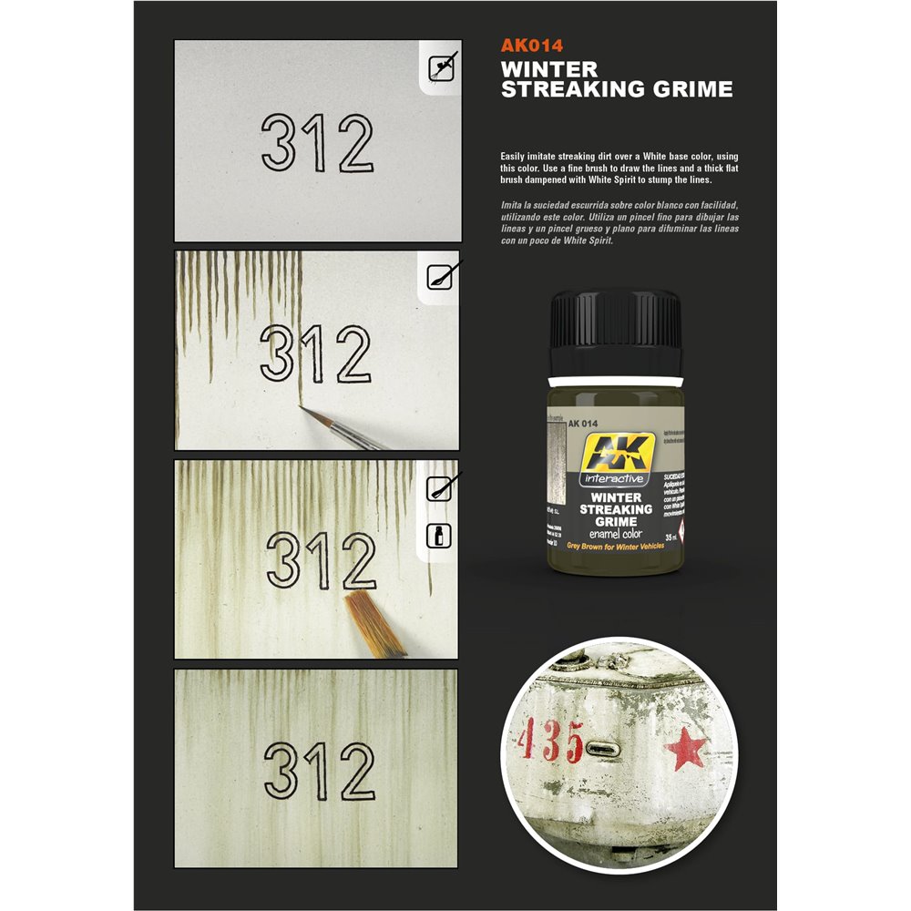 AK Interactive: Streaking Grime for Panzer Grey Vehicles (35ml Bottle)