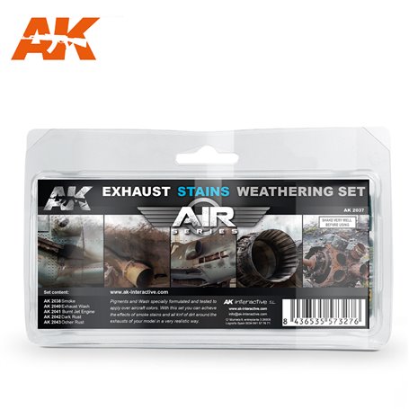 AK Interactive AK-2037 Set EXHAUST STAINS WEATHERING 