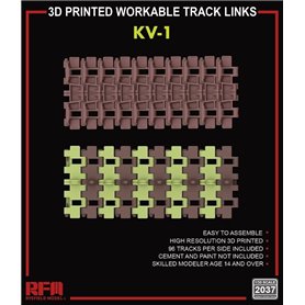RFM-2037 3D Printed workable track links for KV-1