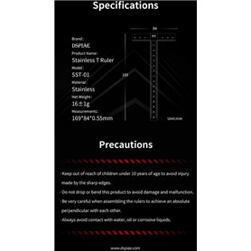 DSPIAE SST-01 Stainless Steel T-Ruler