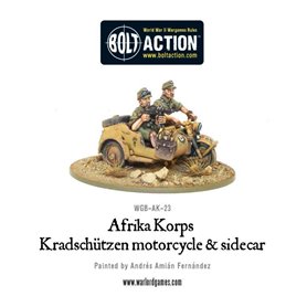 Bolt Action Afrika Korps Kradschutzen motorcycle and sidecar 