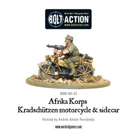 Bolt Action Afrika Korps Kradschutzen motorcycle and sidecar 