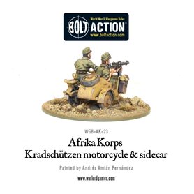 Bolt Action Afrika Korps Kradschutzen motorcycle and sidecar 