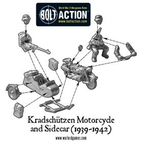Bolt Action Afrika Korps Kradschutzen motorcycle and sidecar 