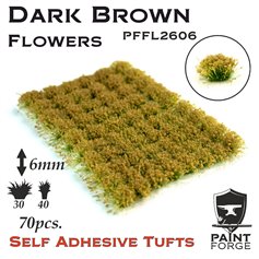 Dark Brown Flowers 6mm