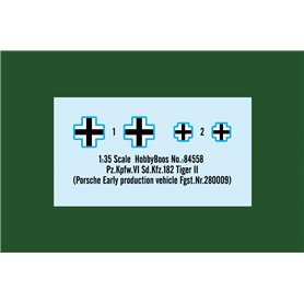 HOBBY BOSS 84558 Pz.Kpfw.VI Sd.Kfz.182 Tiger II (Porsche Early Fgst.Nr.280009) - 1:35