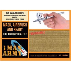 1 Man Army Masks 135 MASKING STRIPS - HIGH DEFINITION AIRBRUSH PAINTING MASKS - 6 WIDTHS 