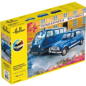 Heller 1:24 Gendarmerie Set Renault Estafette + Renault 4TL - STARTER SET - w/paints 