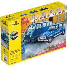 Heller 1:24 Gendarmerie Set Renault Estafette + Renault 4TL - STARTER SET - z farbami