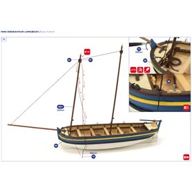 ARTESANIA LATINA 19005 Captain's Longboat HMS Endeavour 2022 - 1:50