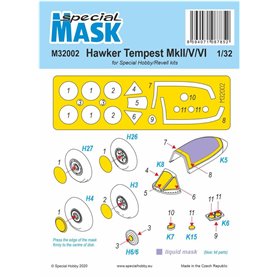 Special Hobby M32002 Hawker Tempest MkII/V/VI Mask For Special Hobby/Revell kits