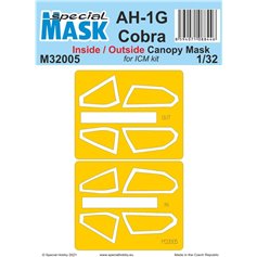 Special Hobby 1:32 Masks for AH-1G Cobra INSIDE/OUTSIDE - ICM 