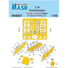 Special Hobby 1:48 Maski do L-4 Grasshopper INSIDE/OUTSIDE dla Special Hobby