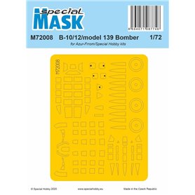 Special Hobby M72008 B-10/12/Model 139 Bomber Mask For Azur-Frrom/Special Hobby Kits
