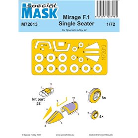 Special Hobby 1:72 Maski do Mirage F.1 SINGLE SEATER dla Special Hobby