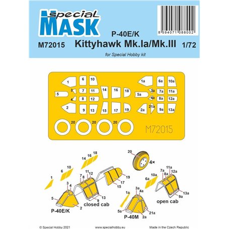 Special Hobby M72015 P-40E/K Kittyhawk Mk.Ia/Mk.III Mask For Special Hobby Kit