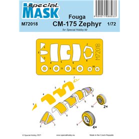 Special Hobby 1:72 Maski do Fouga CM-175 Zephyr dla Special Hobby