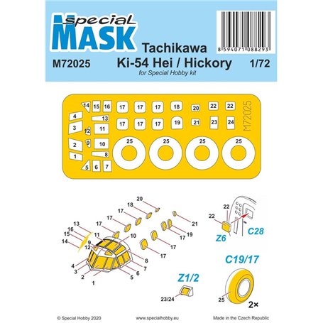 Special Hobby M72025 Tachikawa Ki-54 Hei / Hickory Mask For Special Hobby Kit