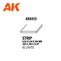 AK Interactive 6512 STYRENE STRIPS 0.50mm x 5.00mm x 350mm - 10szt.