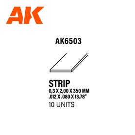 AK Interactive Strips 0.30 x 2.00 x 350mm - STYRENE STR