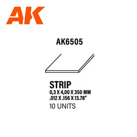 AK Interactive Strips 0.30 x 4.00 x 350mm - STYRENE STR
