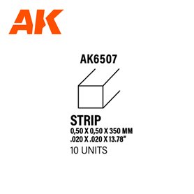 AK Interactive Strips 0.50 x 0.50 x 350mm - STYRENE STR