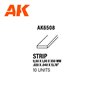 AK Interactive 6508 STYRENE STRIPS 0.50mm x 1.00mm x 350mm - 10szt.