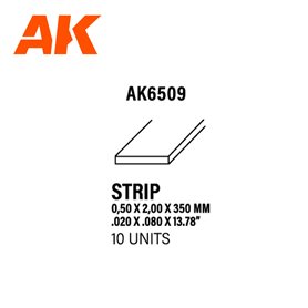 AK Interactive Strips 0.50 x 2.00 x 350mm - STYRENE STR