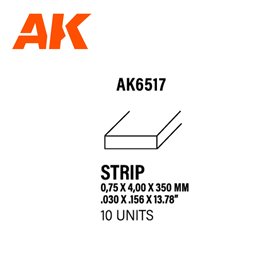 AK Interactive Strips 0.75 x 4.00 x 350mm - STYRENE STR