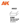 AK Interactive 6521 STYRENE STRIPS 1.00mm x 3.00mm x 350mm - 10szt.