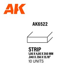 AK Interactive Strips 1.00 x 4.00 x 350mm - STYRENE STR