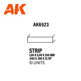 AK Interactive Strips 1.00 x 5.00 x 350mm - STYRENE STR