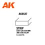 AK Interactive 6527 STYRENE STRIPS 1.50mm x 4.00mm x 350mm - 9szt.