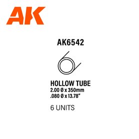 AK Interactive 6542 HOLLOW TUBE 2.00mm x 350mm - 6szt.