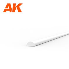AK Interactive Half cane 1.00 x 350mm - STYRENE STRIP
