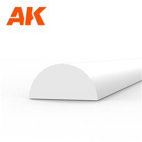 AK Interactive Half cane 4.00 x 350mm - STYRENE STRIP