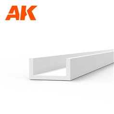 AK Interactive U Channel 3.0 width x 350mm - STYRENE ST