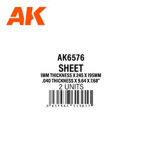 AK Interactive 1mmthickness x 245 x 195mm - STYRENE SHE