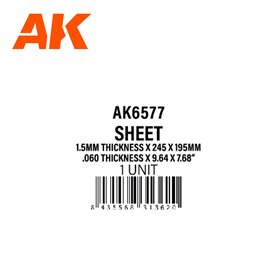 AK Interactive 1.5mmthickness x 245 x 195mm - STYRENE S